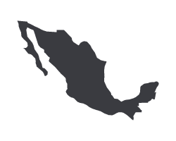 mexico graphic representing nationwide coverage of radiation safety and dosimetry technology and compliance solutions