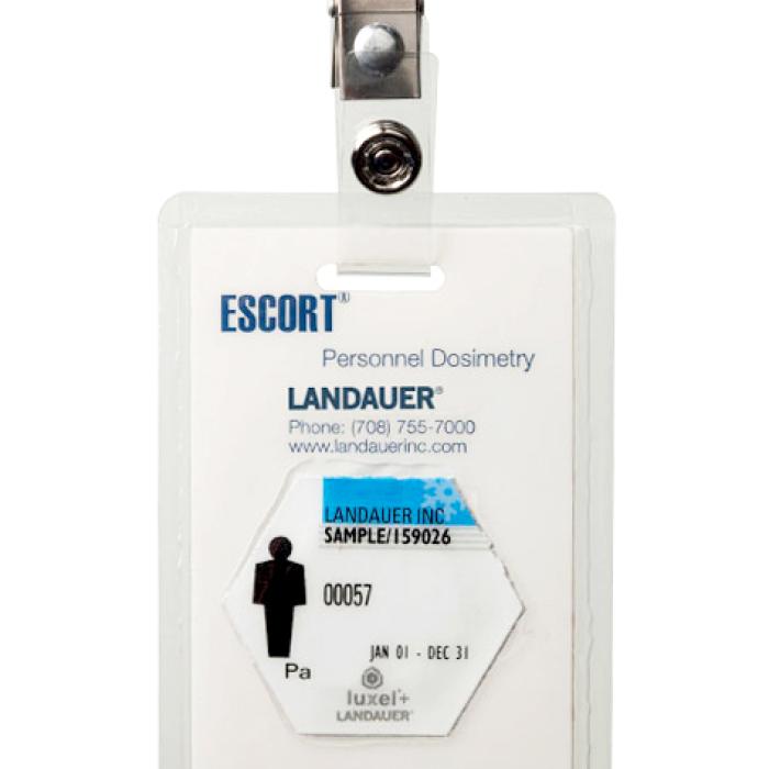 landauer escort dosimeter badge for occupational radiation monitoring and safety of military and first responders personnel