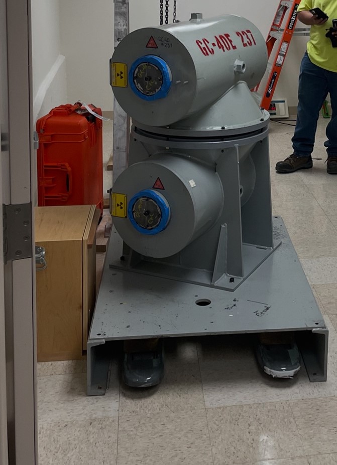 Figure 2: Gammacell Cs-137 irradiator with sheathing removed and prepared for