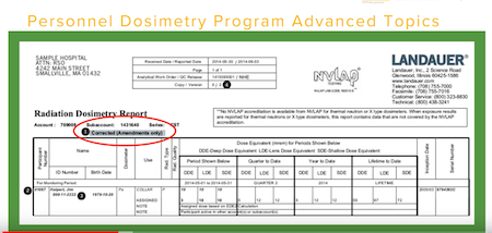 Corrected dosimetry report