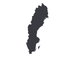 sweden graphic representing nationwide coverage of radiation safety and dosimetry technology and compliance solutions