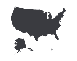 united states graphic representing nationwide coverage of dosimetry and imaging physics services
