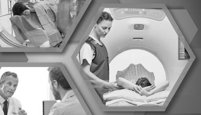 woman using MRI machine