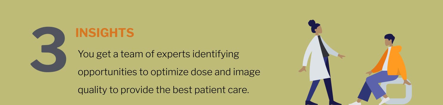 3.Insights. You get a team of experts identifying opportunities to optimize dose and image quality to provide the best patient care.