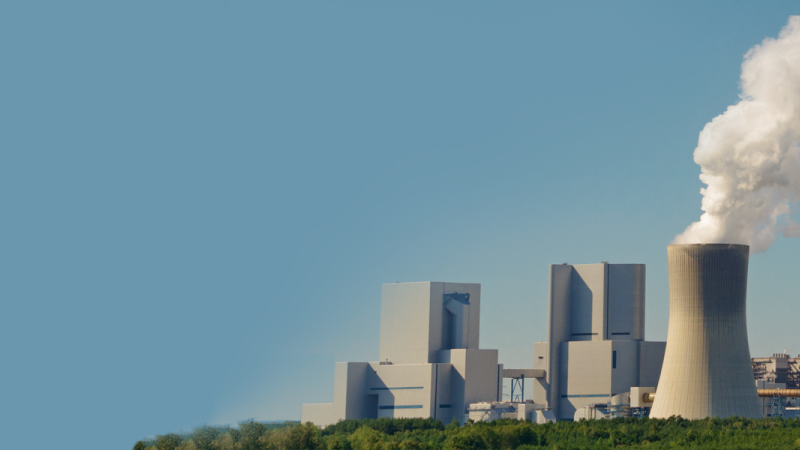 Modern coal power plant with radioactive material