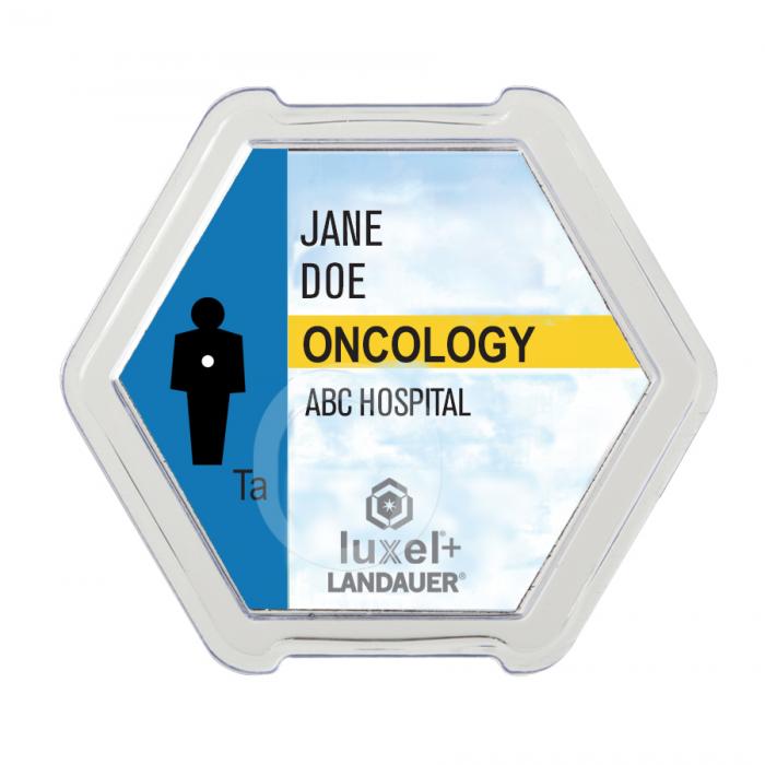 luxel dosimetry badge for occupational radiation measurement and safety in oncology