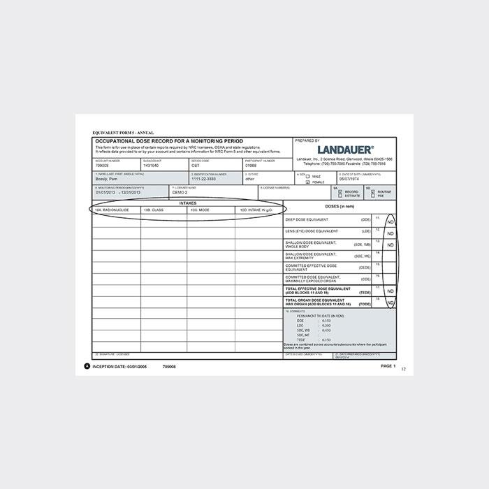 equivalent form 5 annual dosimetry badge report provides final dose to health care participant during the year and lifetime