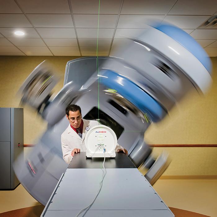 landauer therapy physicist providing a streamlined oncology equipment comissioning process on linear accelerator in hospital
