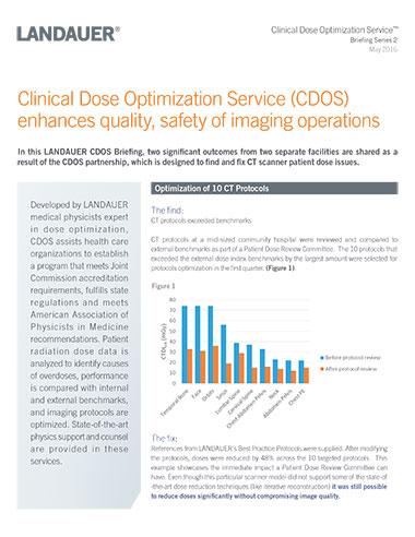 clinical dose optimization service briefing 2 details outcomes of cdos partnership addressing ct scanner patient dose issues
