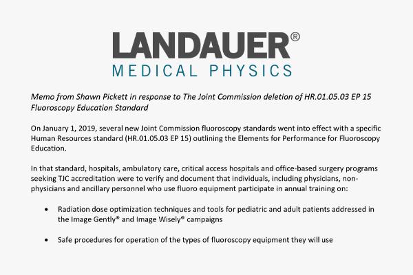 LANDAUER Medical Physics response to TJC Fluroscopy Education Updates